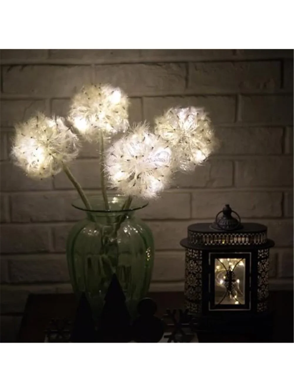Artificial Dandelion Flowers with LED Lights with Timer Faux Dandelion Flowers